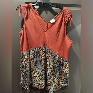 Ava James sleeveless blouse. Size Large